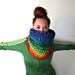 Rainbow Cowl Scarf. Bright Colorful Extra Chunky.