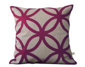 Modern Plum DECORATIVE PILLOW COVER in Natural Linen by JillianReneDecor Autumn Home Decor Purple Gift for Her