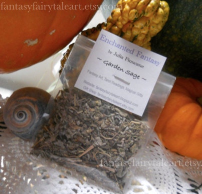Garden Sage Herb Protection - (Salvia officinalis) - Evil Eye, Smudge, Banishing, Harmony, Purification, Wisdom, Wishes, Healing Alchemy