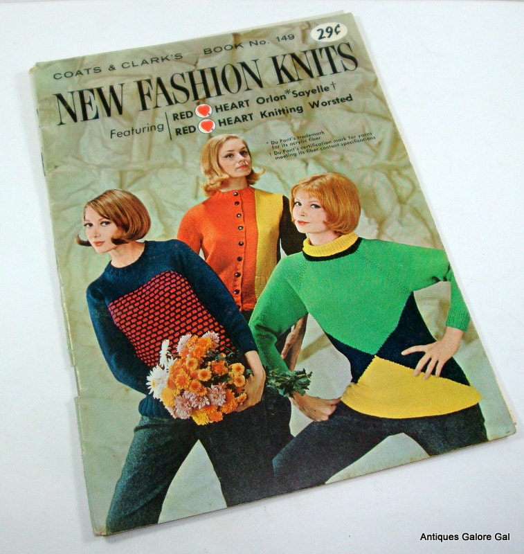 Vintage Book, New Fashion Knits, Retro Style, 1964