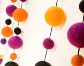 Halloween Wool Felt Ball Garland - 4 yards - 60 balls 1cm/2cm