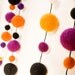 Halloween Wool Felt Ball Garland - 4 yards - 60 balls 1cm/2cm