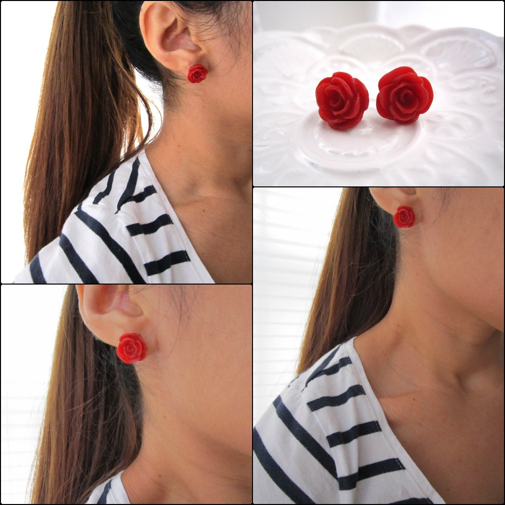 Rouge Rose Earrings