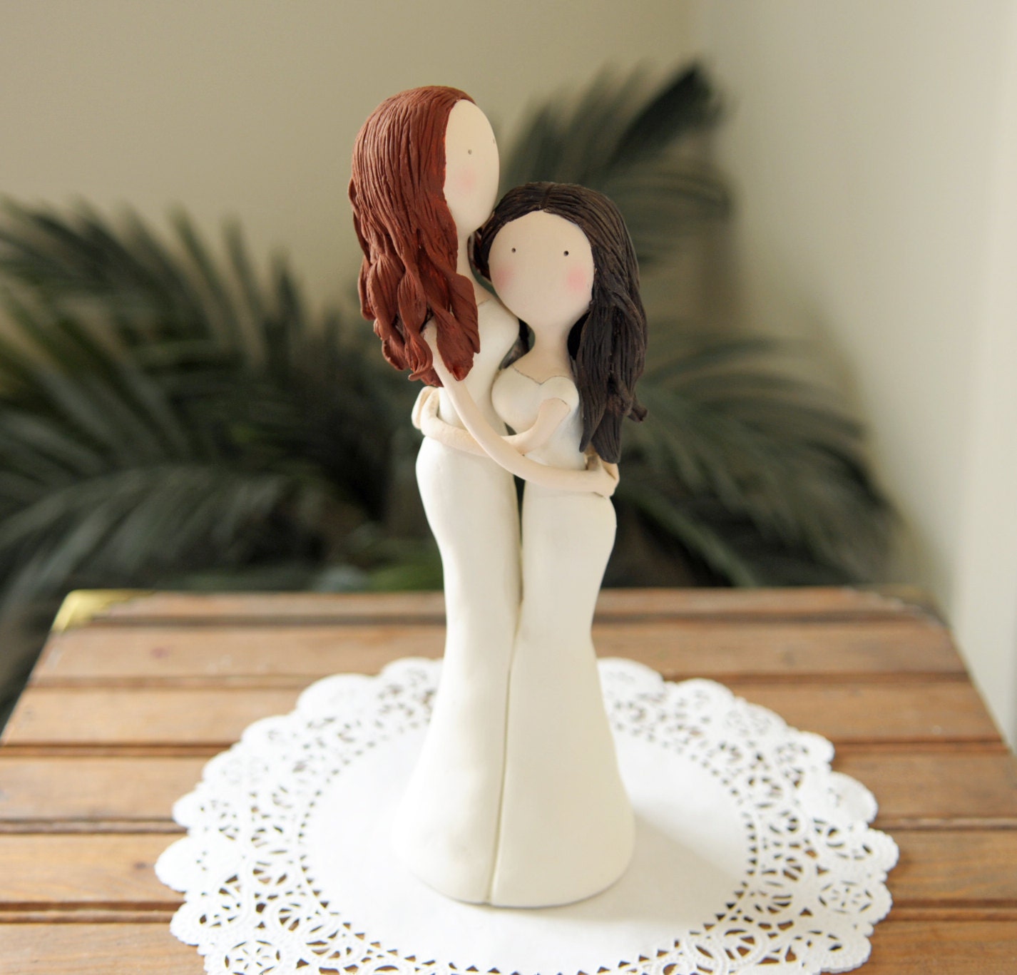 Same Sex Wedding Cake Toppers - Couple Sculpture