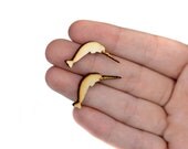 Wooden Narwhal Post Earrings