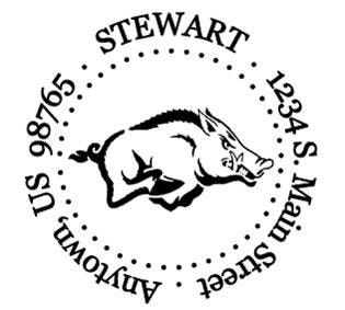 Custom Address Stamp - Style: Razorback Round
