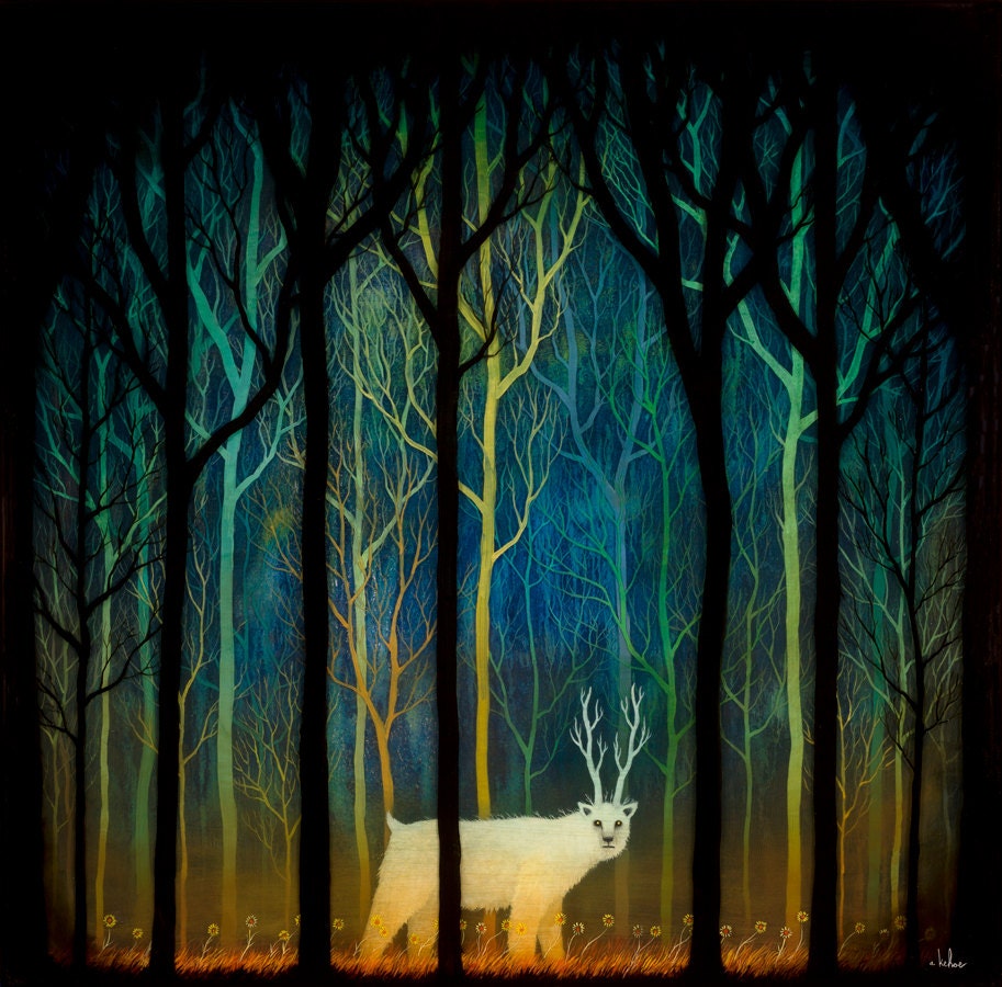 Profound Encounters Amid the Forest Deep Print