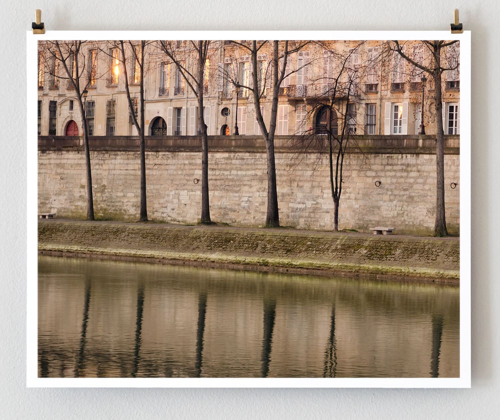 Paris Photo, Sunrise on the Seine, Paris Photography, Tree Photograph, Paris Decor