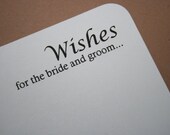 Set of 10 Wedding Wish Card - Wedding Card - Flat Note Card - Wedding Shower - Bridal Shower -  Bride and Groom