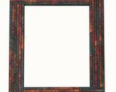 Striped Wall Mirror Multi Colored Handmade Paper Mosaic 14x18