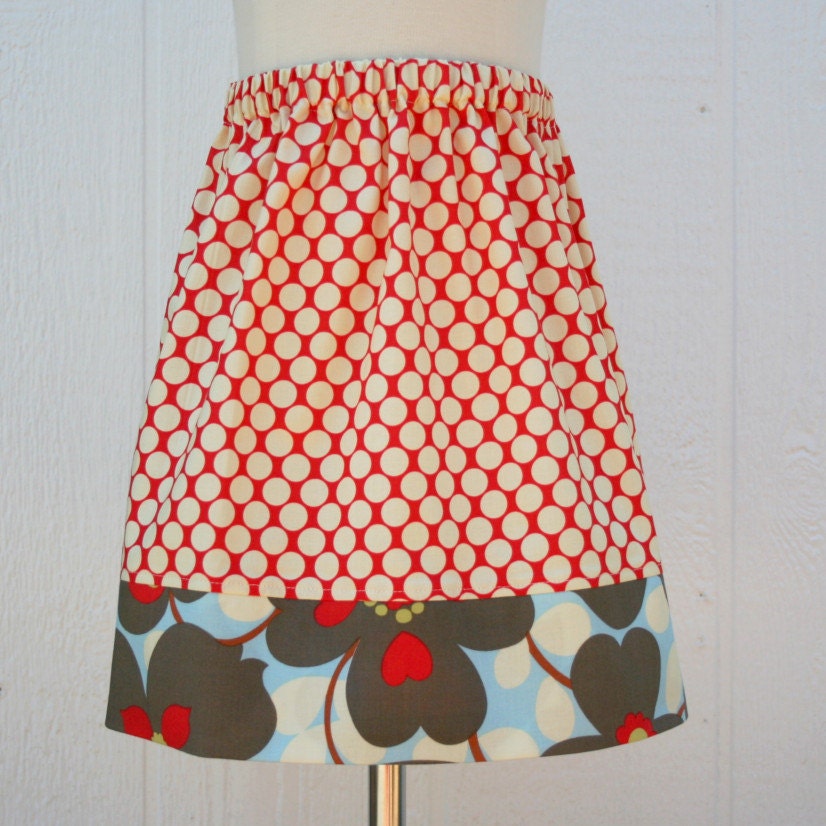 SKIRT SALE -  Cherry Dot Skirt - Kissing Kumquats 2012