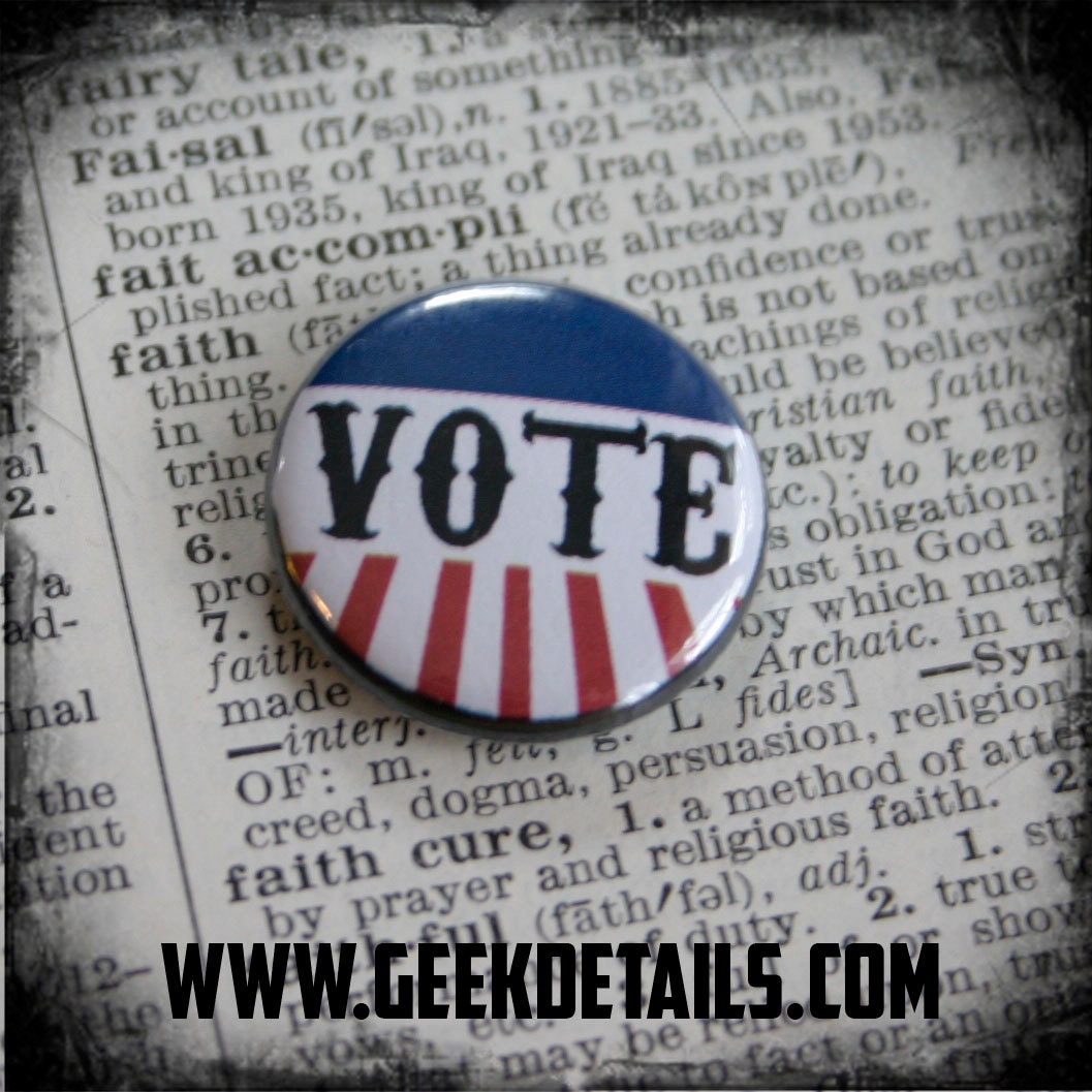 VOTE Pinback button