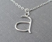 Sterling Silver Initial Necklace - Custom Initial Necklace - Single Letter - Simple Modern Minimal Necklace