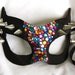 Rock Star Catwoman Masquerade Mask in Multicolored Rhinestones and Silver Spikes