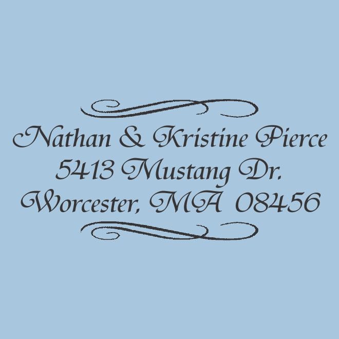 Custom Return Address Self Inking Stamp Nathan and Kristine Pierce Design 200-010