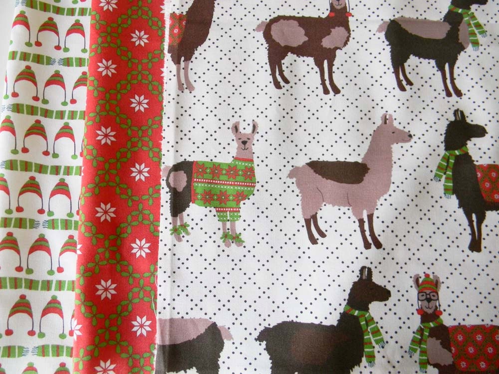 LAST ONE - Holiday Llamas Mountain Top - Pillow Panel