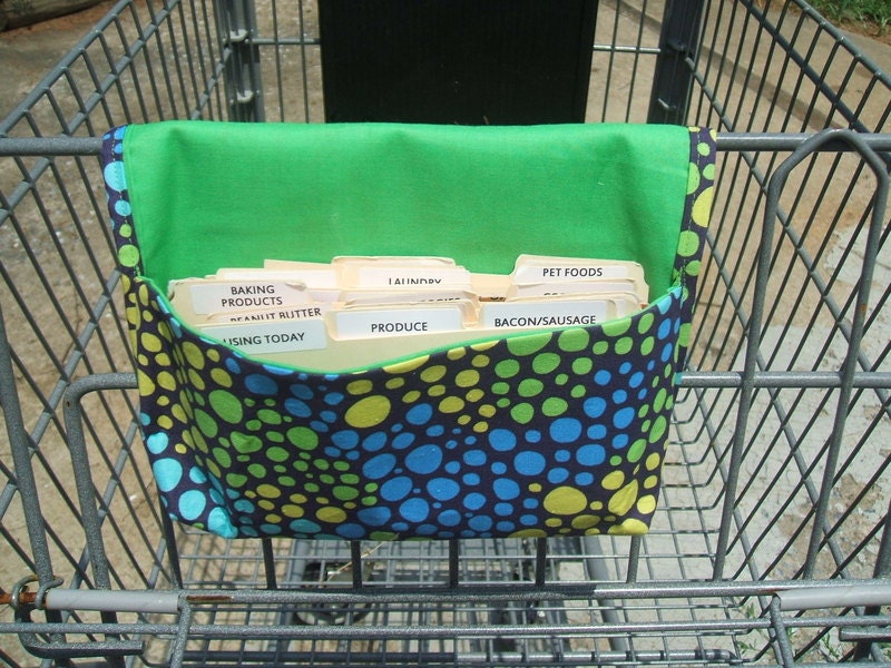 Coupon Holder or Purse Organizer Neon Bubbles Lime Green Lining