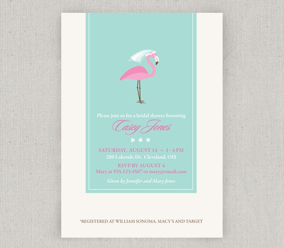Flamingo Bridal Shower Invitation