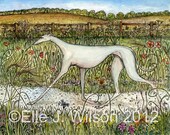 The Incomparable Grace of a Greyhound - 5 x 7 inch Dog Art Print