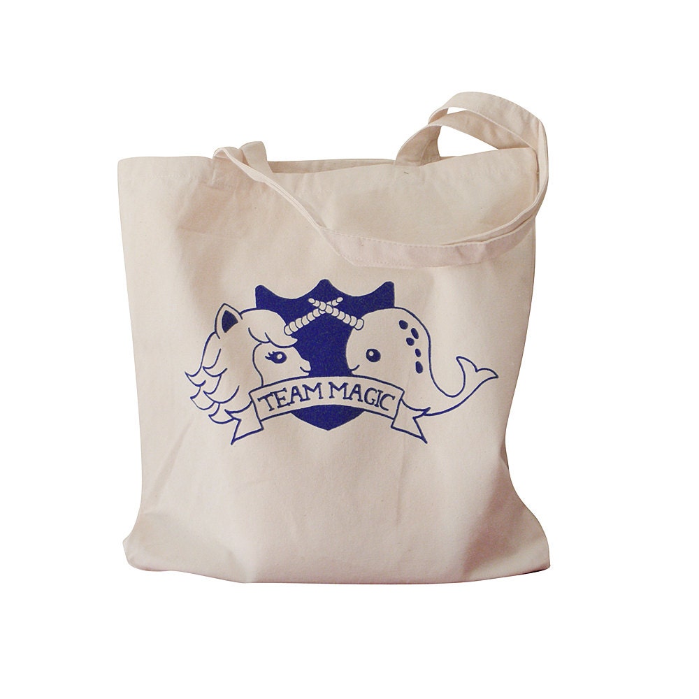 Womens Canvas Tote Bag - TEAM MAGIC Unicorn Narwhal Tote Bag