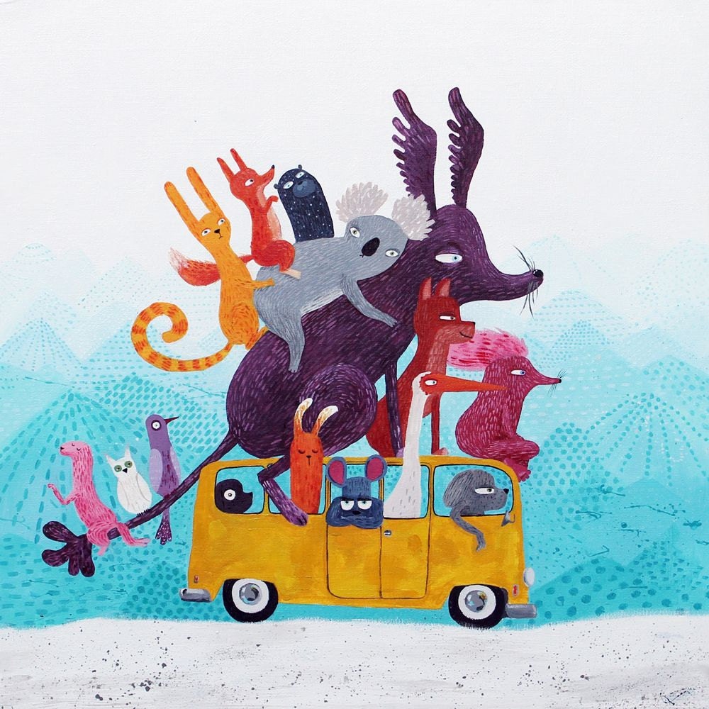 Square greeting card - ride on