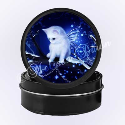 Winter Decoration // Gift Tin // Jewelry Box // Cat Lovers Gift Tin // Trinket Tin // Snowflake Fairytail