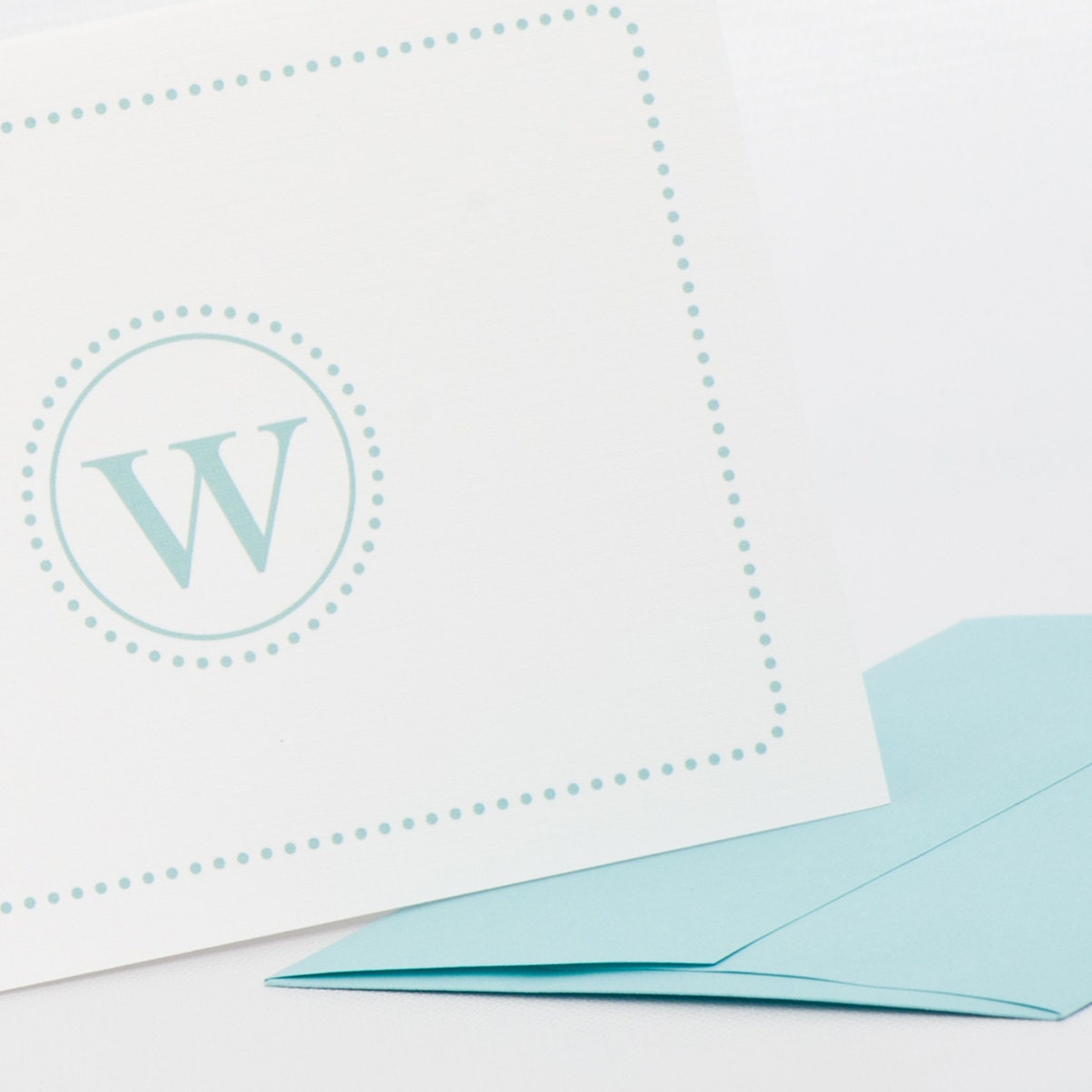 Dotted Monogram Stationery Set (20) Plus Matching Address Labels