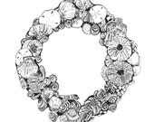 Seashell Wreath -  Beach House Decor