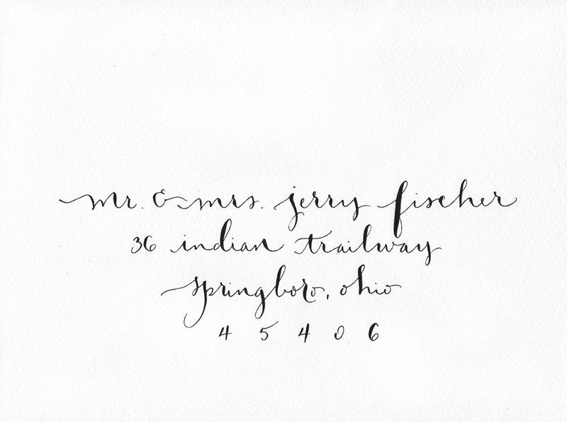 Calligraphy addressing for envelopes