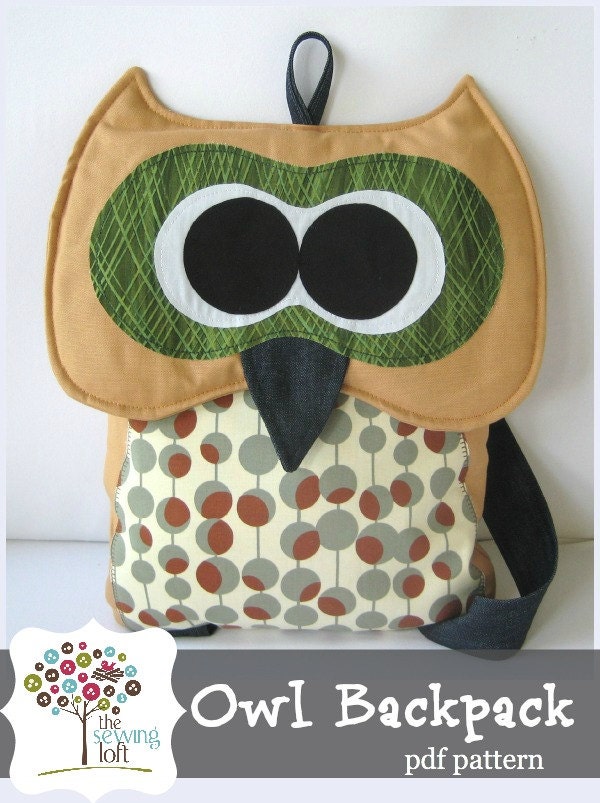 Owl Backpack Pattern -INSTANT Download PDF File - TheSewingLoft