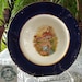 Antique Decorative Plate Children Playing & Wide Cobalt Blue Border / National China