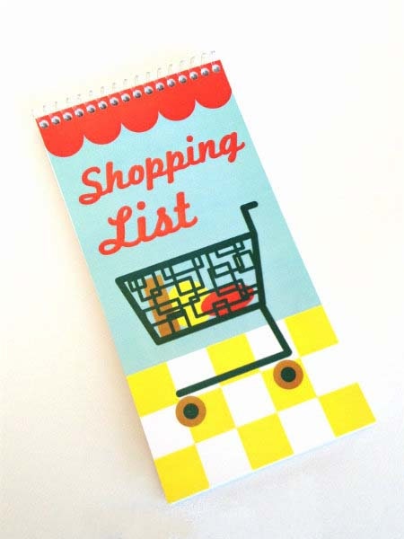 shopping list notebook