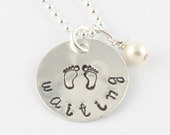 Waiting Adoption Baby Necklace Hand Stamped Sterling Silver
