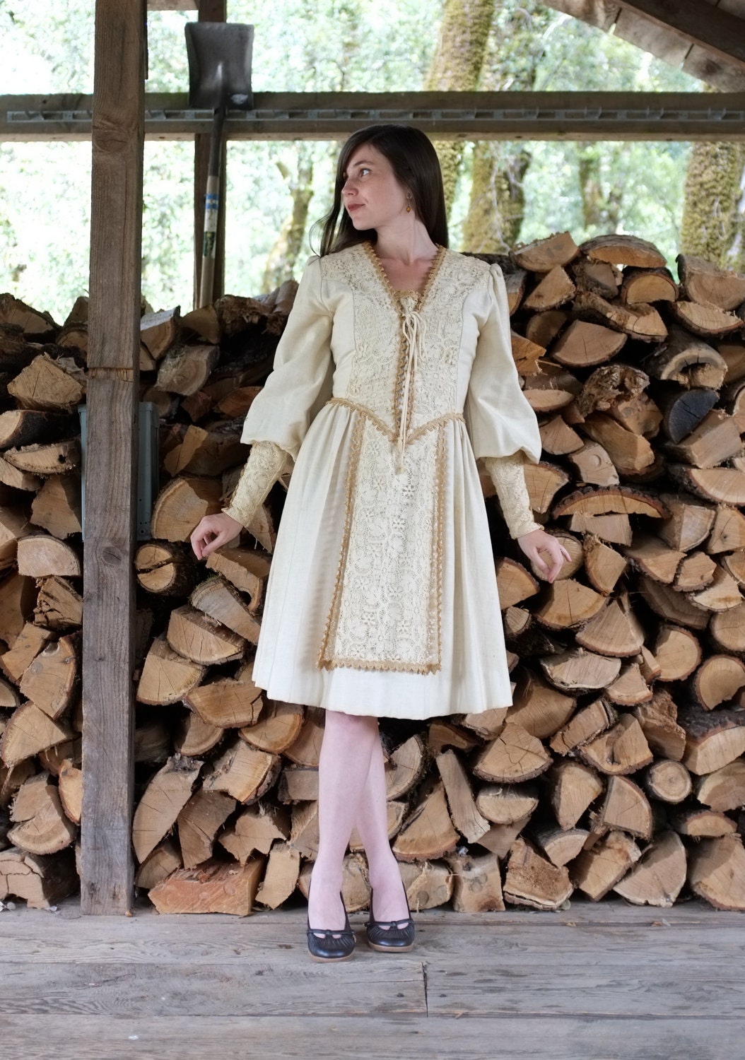 Gunne Sax Maiden Lace Mini Dress