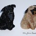 Beaded sitting PUG -Fawn or Black- wearable dog art pin/ pendant (Made to Order)