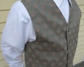 Sage Green Diamond Field 6 Button Vest - XL