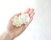 Wedding Felt Flower Hair Pins White and Ivory Bridal Hair Accessory by OrdinaryMommy on Etsy