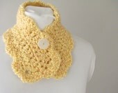 Handmade Crocheted Yellow Buttoned Neck Warmer - Soft Sunrise