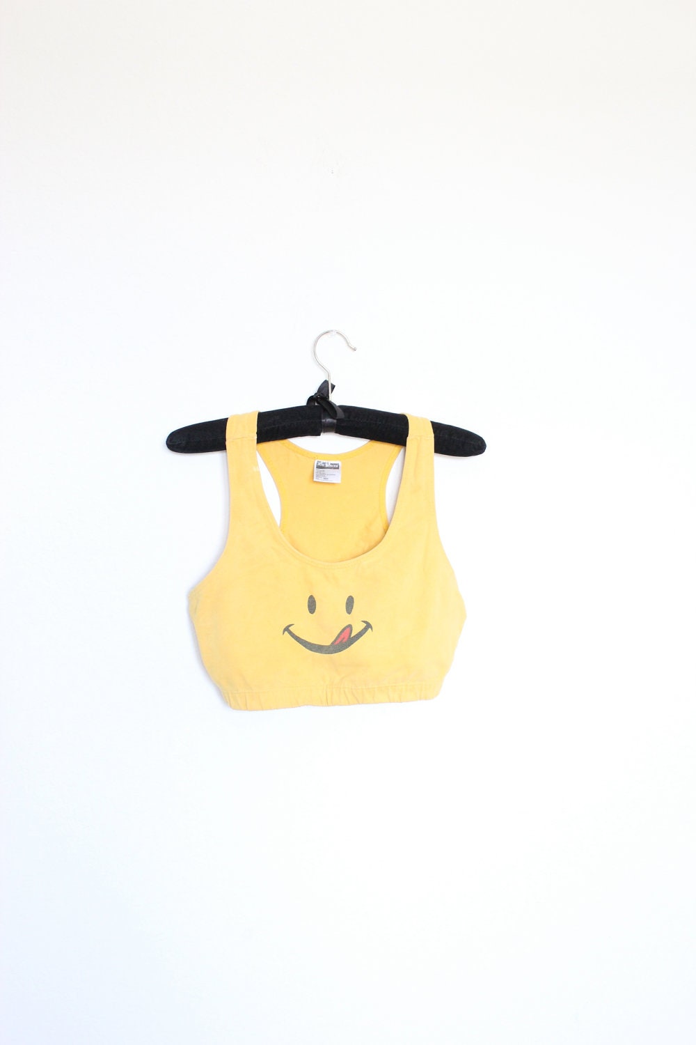 90s happy face crop top bralette m