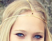 CHAIN HEADPIECE- head chain headdress chain headpiece
