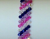 Purple & Pink Crystal Tennis Bracelet... Swarovski. Purple Velvet. Rose. Stylish. Fashionable. Sterling Silver