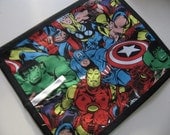 Comic Heros TRAVEL chalkboard mat/ placemat (a)