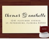 Calligraphy Handwriting Script Custom Return Address Stamp - Personalized SELF INKING Wedding Stationery Stamper - Style 9020A