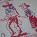 Vintage Cowboy Tablecloth RWB Rodeo Roping & Branding