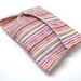 Stripes ReUsable Snack Bag Eco Friendly Lunch Bag Shades of Pink,Yellow, and Purple Women's Girl's Snack Bag