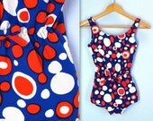 Vintage 60s Teen Swim Suit / 1960s One Piece Bathing Suit