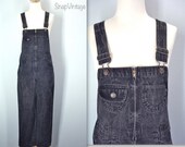80s Jordache Overalls / Black Stonewash Overalls / Denim Overalls / small