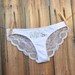 MRS. Rhinestone Bridal Panties - Bride Undie with lacey white bum BLUE or Silver Rhinestones - Bling underwear Size Small - Ships in 24hrs