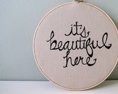 It's Beautiful Here - Screen printed Nursery Decor Wall Art by Sweetnature Designs