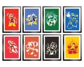 Robot Masters of Mega Man 2 COMPLETE SET - 8 Posters